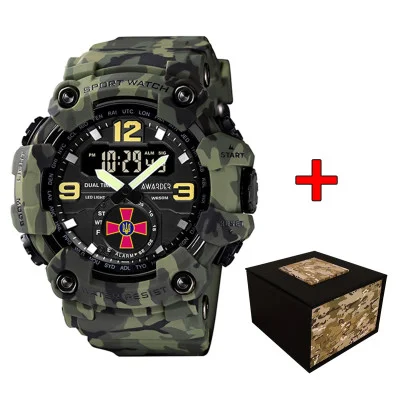 Мужские спортивные часы кварцевые Awarder 004 ЗСУ Camo Green