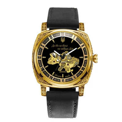 Женские часы Awarder 021-3D Де би не була Gold-Black-Black Leather