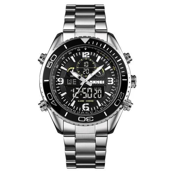 Чоловічий годинник Skmei 1600SIBK Silver-Black фото 1