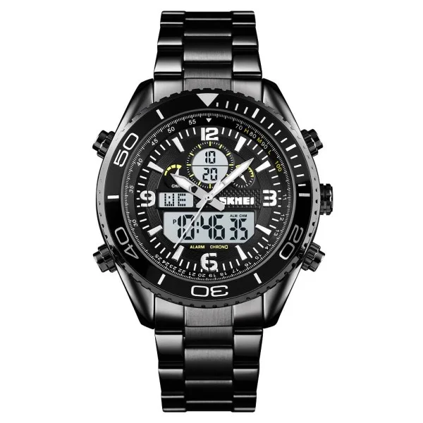 Чоловічий годинник Skmei 1600BKWT Black-Black-White фото 1