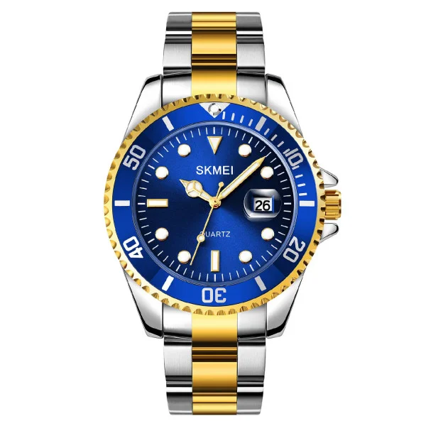 Чоловічий годинник Skmei 1779TGDBU Silver-Gold-Blue фото 1
