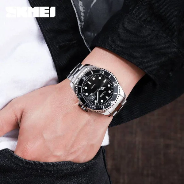 Мужские часы Skmei 1779SIBK Silver-Black фото 4