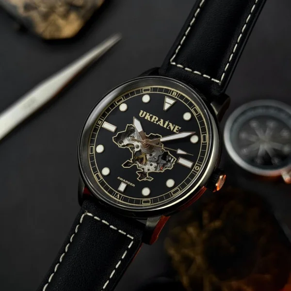 Мужские часы Awarder 044 Automatic Ukraine All Black фото 11