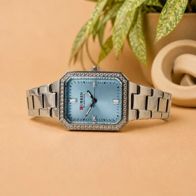 Женские часы Curren 9102 Silver-Blue