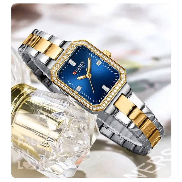 Женские часы Curren 9102 Silver-Gold-Blue фото 4