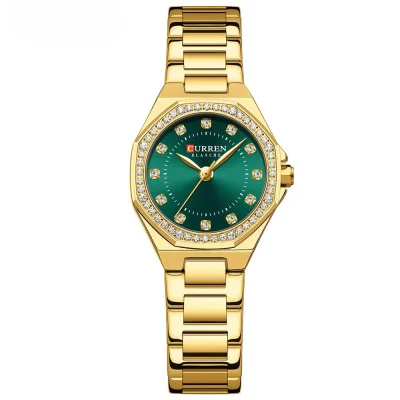 Жіночий годинник Curren 9100 Gold-Green