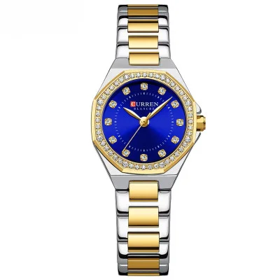 Жіночий годинник Curren 9100 Silver-Gold-Blue