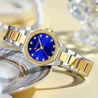 Жіночий годинник Curren 9100 Silver-Gold-Blue