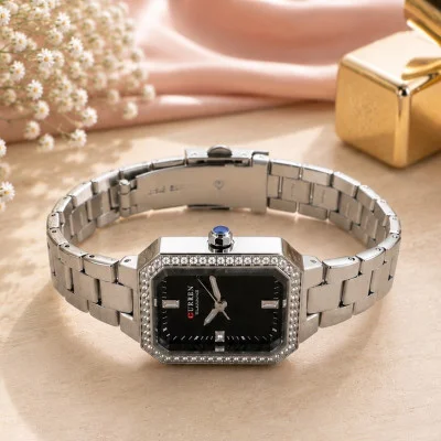 Жіночий годинник Curren 9102 Silver-Black