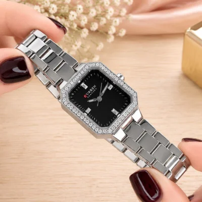 Жіночий годинник Curren 9102 Silver-Black