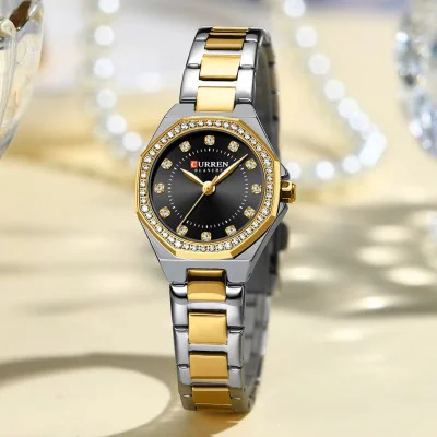 Жіночий годинник Curren 9100 Silver-Gold-Black