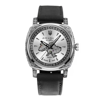 Женские часы Awarder 021-3D Де би не була Silver-White-Black Leather