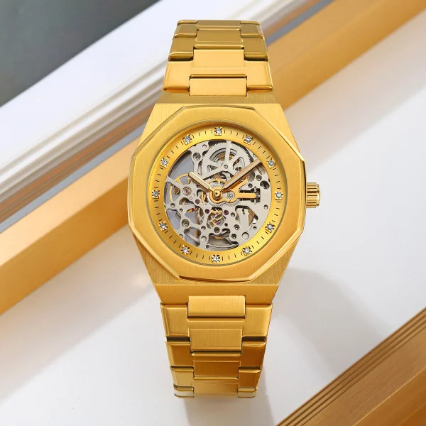 Чоловічий годинник Skmei M034SGD Gold Steel фото 4