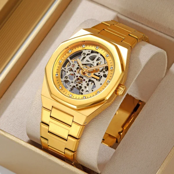 Чоловічий годинник Skmei M034SGD Gold Steel фото 5