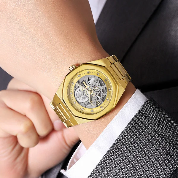 Чоловічий годинник Skmei M034SGD Gold Steel фото 6