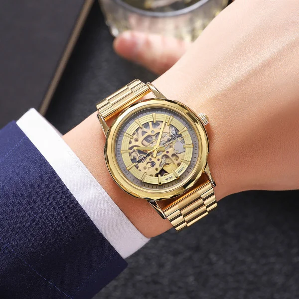 Чоловічий годинник Skmei M035SGD Gold Steel фото 4