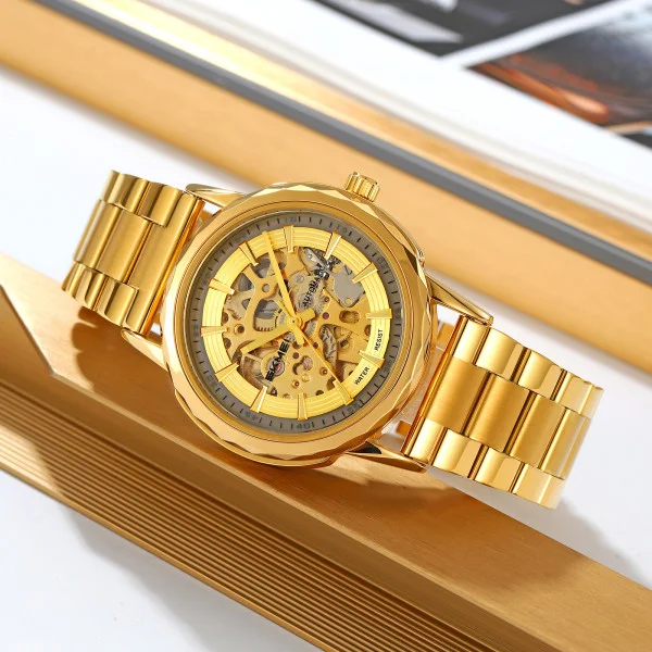 Чоловічий годинник Skmei M035SGD Gold Steel фото 5