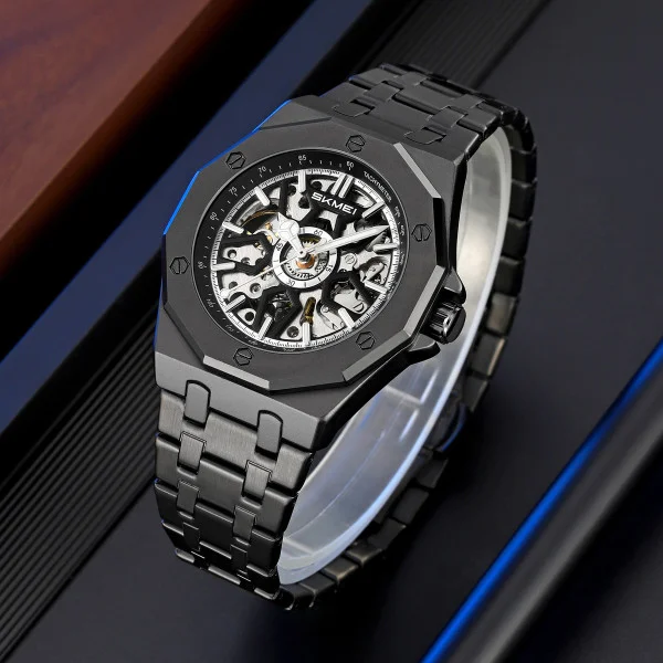 Чоловічий годинник Skmei M036SBK Black Steel фото 5