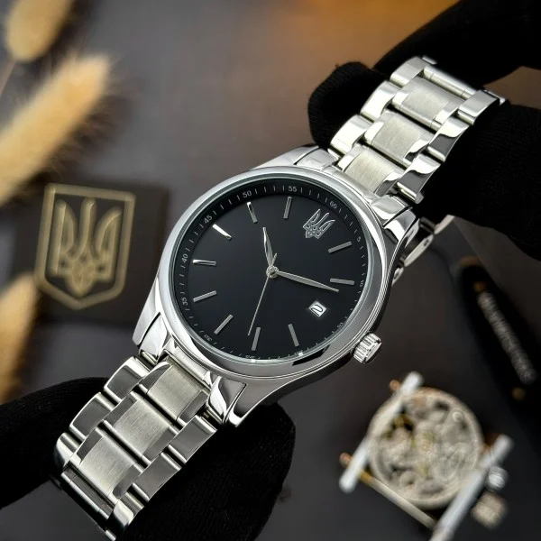 Наручные часы Awarder 023 Silver-Black Тризуб Срібло фото 3