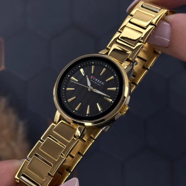 Женские часы Сurren 9109 Gold-Black фото 3