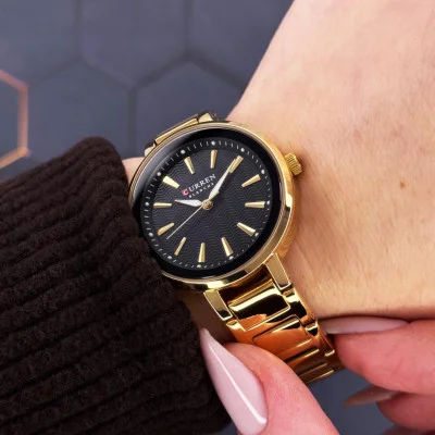 Жіночий годинник Сurren 9109 Gold-Black