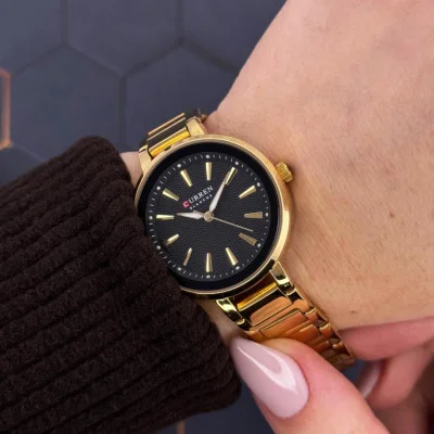 Жіночий годинник Сurren 9109 Gold-Black