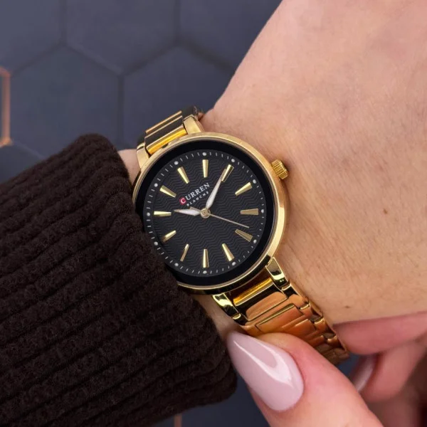 Женские часы Сurren 9109 Gold-Black фото 7