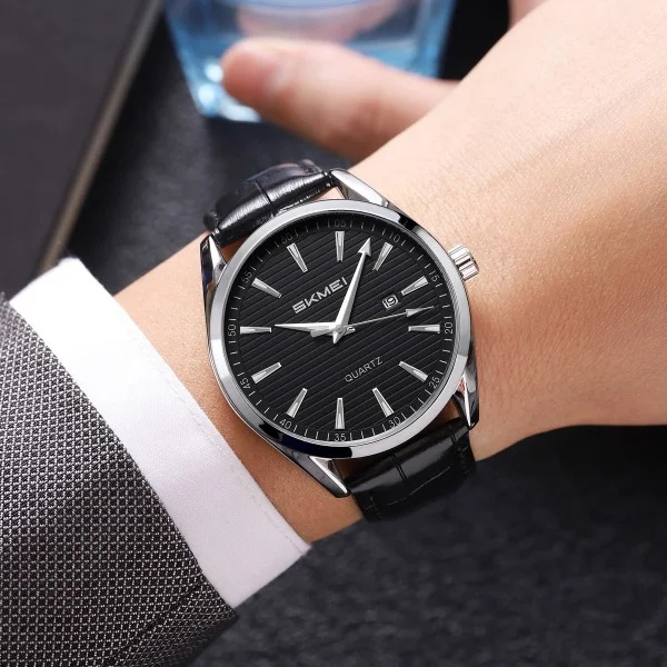 Чоловічий годинник Skmei 2490SIBK Silver-Black фото 4