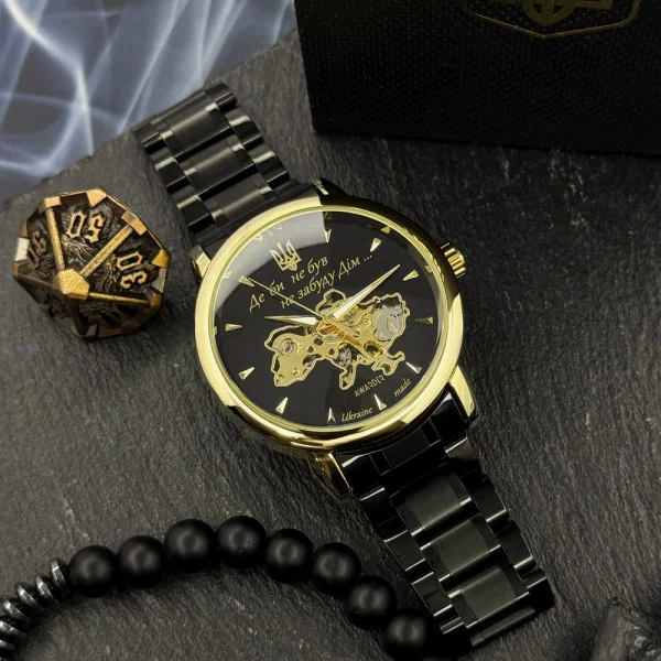 Чоловічий годинник Awarder 022-3D Black-Gold Automatics Steel Не Забуду Дім фото 8