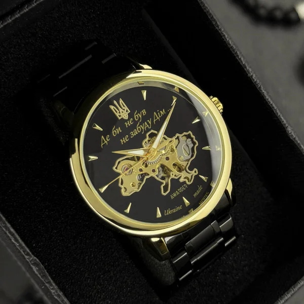 Чоловічий годинник Awarder 022-3D Black-Gold Automatics Steel Не Забуду Дім фото 6