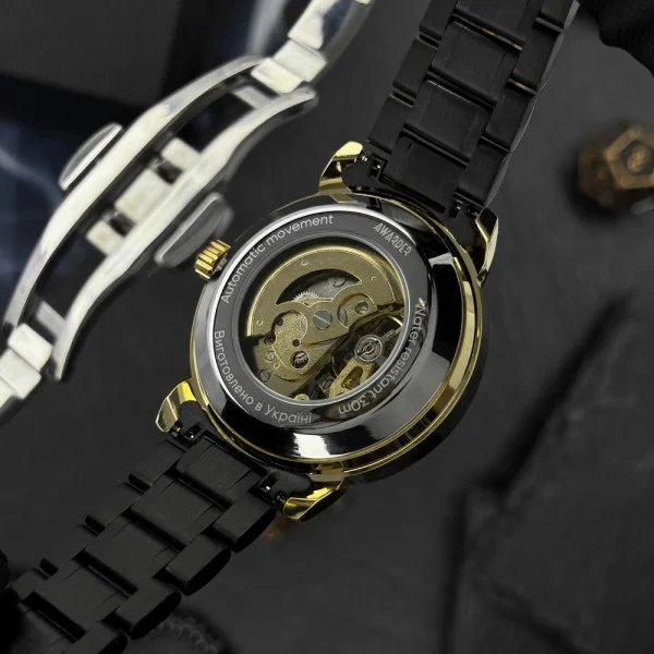 Чоловічий годинник Awarder 022-3D Black-Gold Automatics Steel Не Забуду Дім фото 9