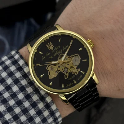 Мужские часы Awarder 022-3D Black-Gold Automatics Steel Не Забуду Дім
