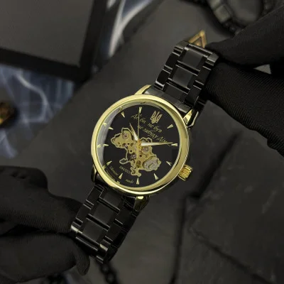 Чоловічий годинник Awarder 022-3D Black-Gold Automatics Steel Не Забуду Дім