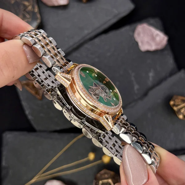 Жіночий годинник Awarder 049 Silver-Gold-Green фото 6