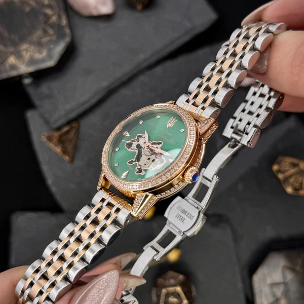 Жіночий годинник Awarder 049 Silver-Gold-Green фото 9