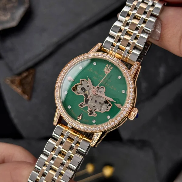 Жіночий годинник Awarder 049 Silver-Gold-Green фото 10