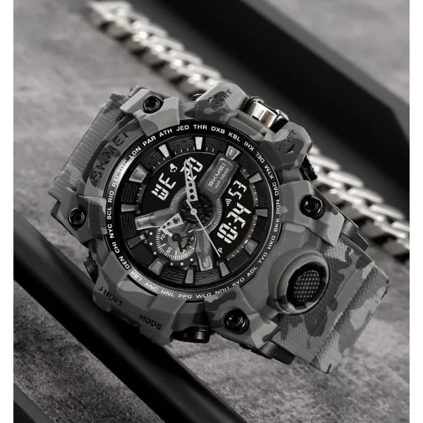 Чоловічий годинник Skmei 2396CMGY Camo Grey фото 3
