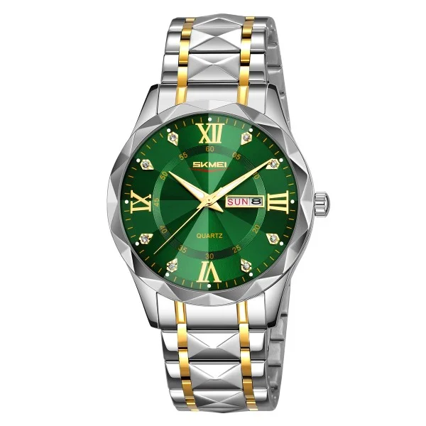 Чоловічий годинник Skmei 9369TGDGN Gold-Green фото 1