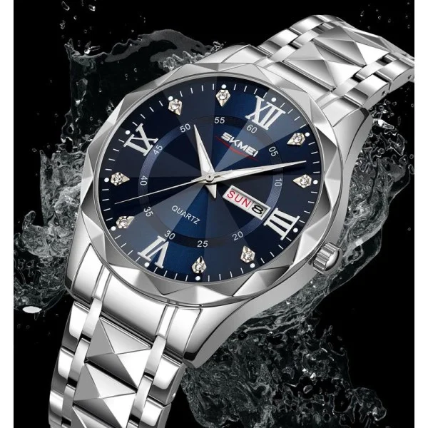 Чоловічий годинник Skmei 9369SIBU Silver-Blue фото 3