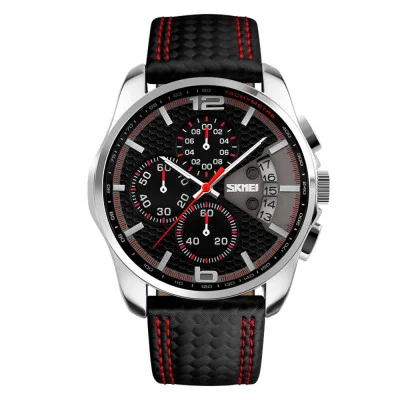 Мужские часы Skmei 9106RD Silver-Black-Red