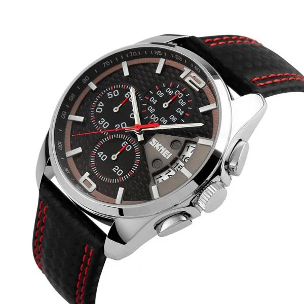 Чоловічий годинник Skmei 9106RD Silver-Black-Red фото 3