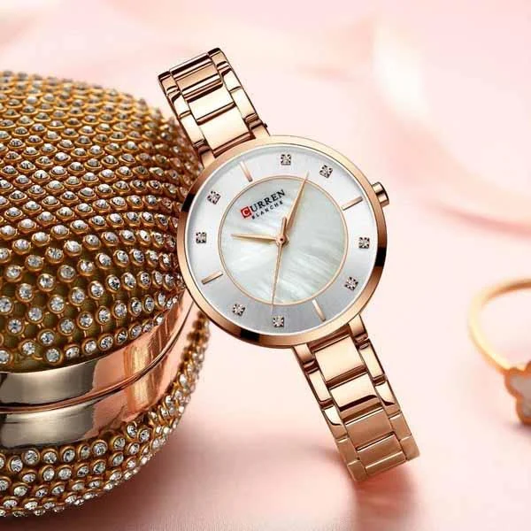 Жіночий годинник Сurren 9051 Rose Gold-White фото 3