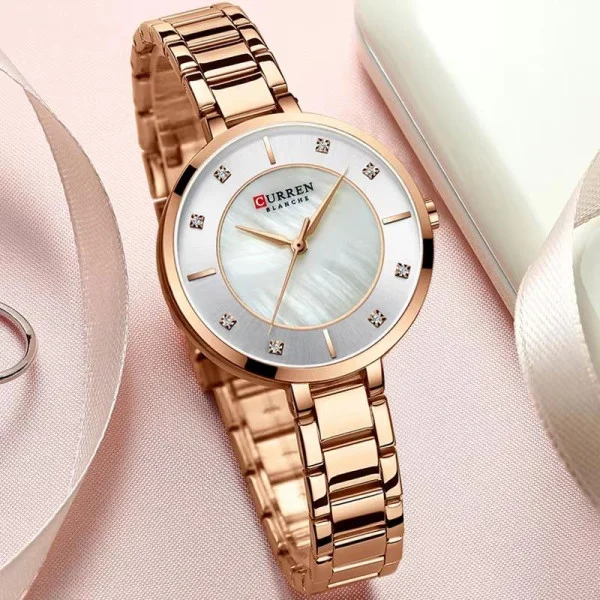 Жіночий годинник Сurren 9051 Rose Gold-White фото 4