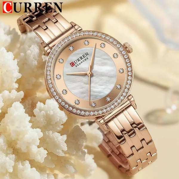 Жіночий годинник Сurren 9051 Rose Gold-White фото 6
