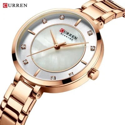 Жіночий годинник Сurren 9051 Rose Gold-White