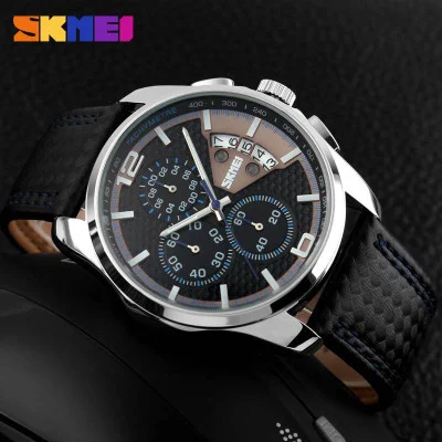 Чоловічий годинник Skmei 9106BU Silver-Black-Blue