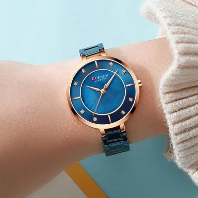 Жіночий годинник Сurren 9051 Rose Gold-Blue