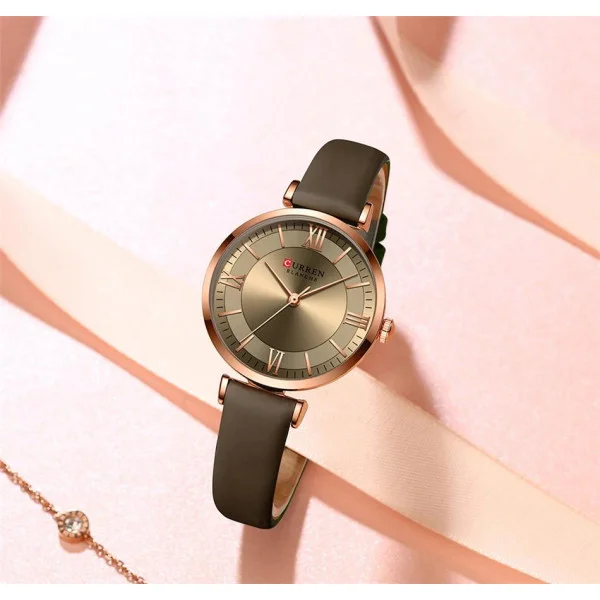 Женские часы Сurren 9079 Rose Gold-Coffee фото 4