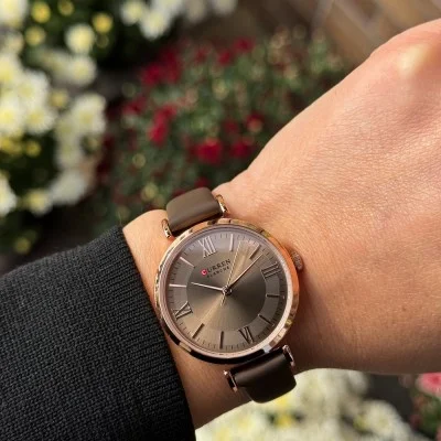 Женские часы Сurren 9079 Rose Gold-Coffee