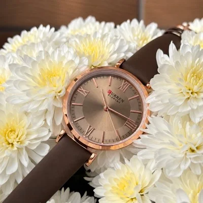 Женские часы Сurren 9079 Rose Gold-Coffee